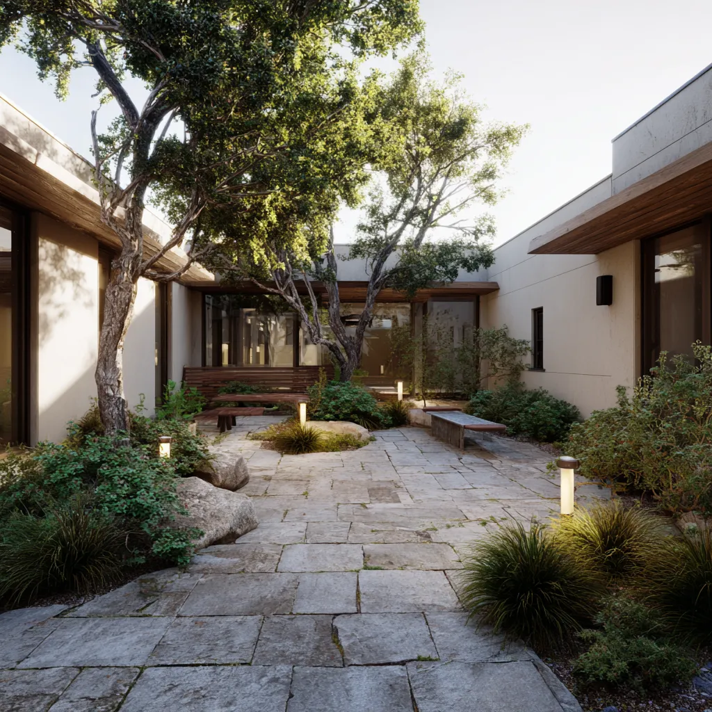 Zen garden at treatment center